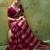 Wine premium velvet satin metallic gold saree