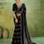 Black premium velvet satin metallic gold saree