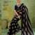 Black premium velvet satin metallic gold saree
