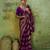 Purple premium velvet satin metallic gold saree