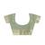 Elegant mint green linen saree with gold zari butta