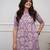 Women's purple digital print cotton kurta set