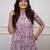 Women's purple digital print cotton kurta set