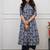 Women's blue digital print cotton kurta set