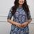 Women's blue digital print cotton kurta set