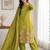 Women's olive green embroidered rayon kurta set