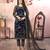 glamorous navy blue heavy cording and sequin net salwar suit