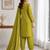 Women's olive green embroidered rayon kurta set