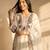 Women's white embroidery work cotton kurta set 