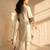 Women's white embroidery work cotton kurta set 