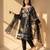 Women's black embroidery work cotton kurta set 