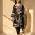Women's black embroidery work cotton kurta set 