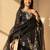 Women's black embroidery work cotton kurta set 
