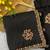 Black Color Original beeds work with floral design Silk Blend Saree