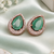 Rose Gold Finish Mint Dewdrop Earrings