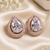 Rose gold finish crystal bloom earrings