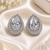 Rhodium finish crystal elegance halo earrings