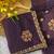 Wine Color Original beeds work with floral design Silk Blend Saree