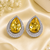 Rhodium finish honey radiance halo earrings