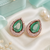Rose Gold Finish Mint Dewdrop Earrings