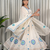 White Silk Designer Lehenga Choli with Circular Embroidery & Scalloped Dupatta
