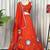 Orange silk blend Lehenga Choli with Circular Embroidery & Scalloped Dupatta