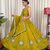 Olive Green silk blend Lehenga Choli with Circular Embroidery & Scalloped Dupatta
