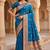 Blue  faux banarasi silk saree with paithani rich weaved pallu and blouse