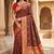 Brown faux banarasi silk saree with paithani rich weaved pallu and blouse