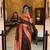 Brown faux banarasi silk saree with paithani rich weaved pallu and blouse