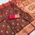 Brown faux banarasi silk saree with paithani rich weaved pallu and blouse