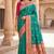 Sea green  faux banarasi silk saree with paithani rich weaved pallu and blouse