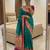 Sea green  faux banarasi silk saree with paithani rich weaved pallu and blouse