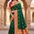 Green  faux banarasi silk saree with paithani rich weaved pallu and blouse