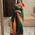 Green  faux banarasi silk saree with paithani rich weaved pallu and blouse