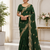 Dark Green Color Embroidery Star Georgette Saree