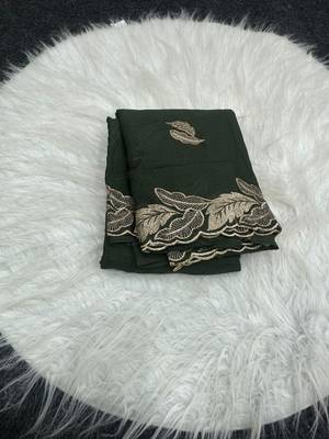 Mahendi Green Color Embroidery Star Georgette Saree 4