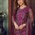 glamorous wine purple heavy cording and sequin net semi-stitched salwar suit