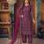 glamorous wine purple heavy cording and sequin net semi-stitched salwar suit