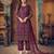 glamorous wine purple heavy cording and sequin net semi-stitched salwar suit