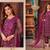 glamorous wine purple heavy cording and sequin net semi-stitched salwar suit