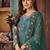 glamorous teal green heavy cording and sequin net semi-stitched salwar suit