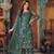 glamorous teal green heavy cording and sequin net semi-stitched salwar suit