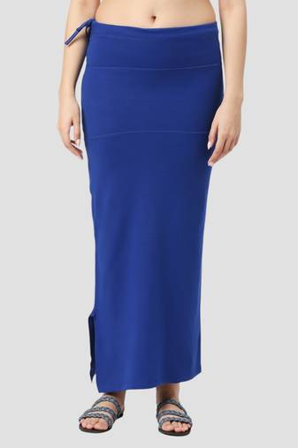 Neckbook royal blue solid drawstring best slim fit saree shapewear for women