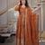 Rust brown embroidered georgette anarkali suit set