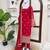 Ruby red embroidered faux georgette straight suit set