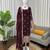 Wine embroidered faux georgette straight suit set