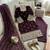 Wine embroidered faux georgette straight suit set