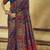 Blue hand woven  munga cotton blend saree with blouse