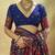Blue hand woven  munga cotton blend saree with blouse